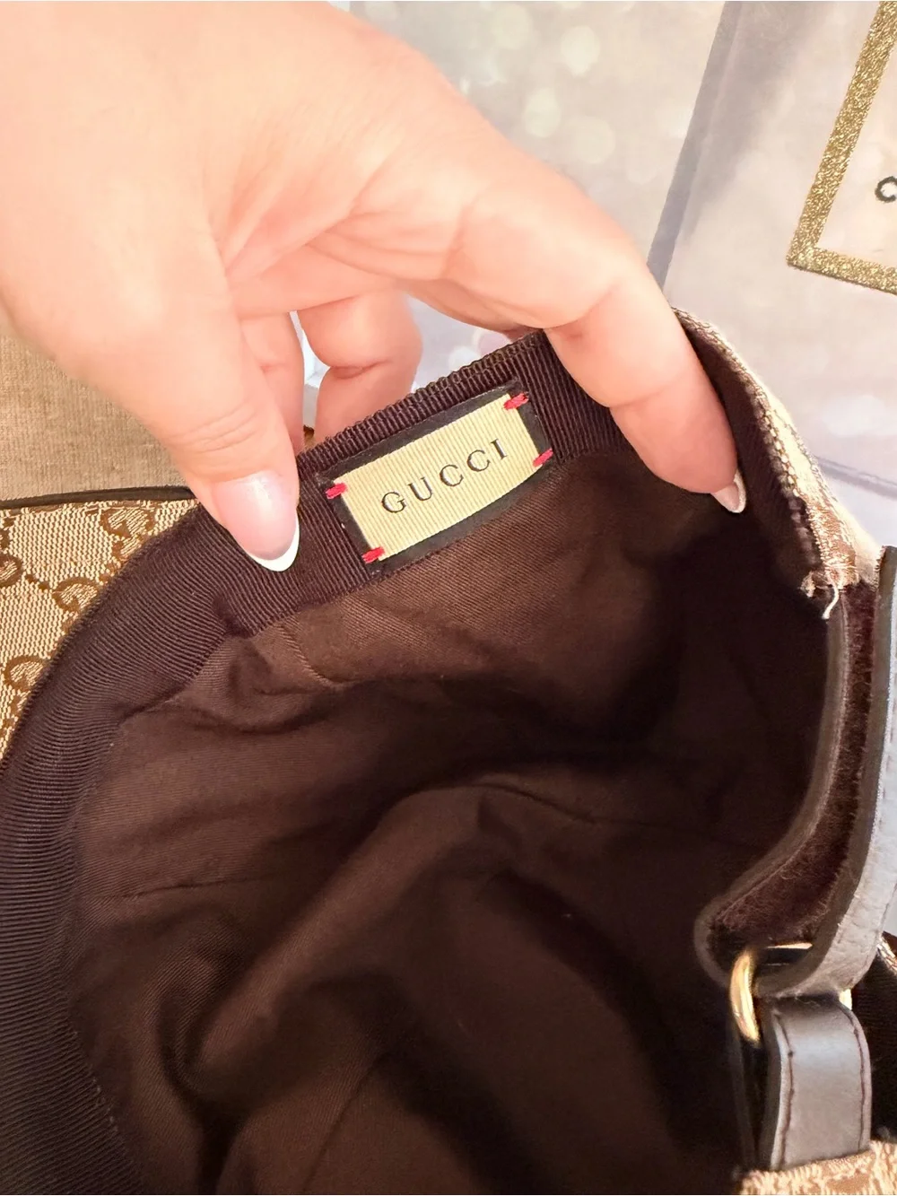 Gucci GG Monogram Canvas Cap with Green-Red Web